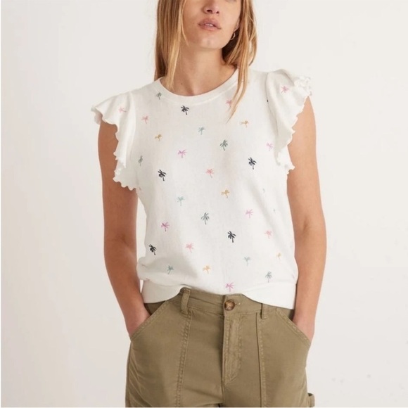 Marine Layer Tops - Marine Layer Caroline Embroidered
Cap Sleeve Sweatshirt